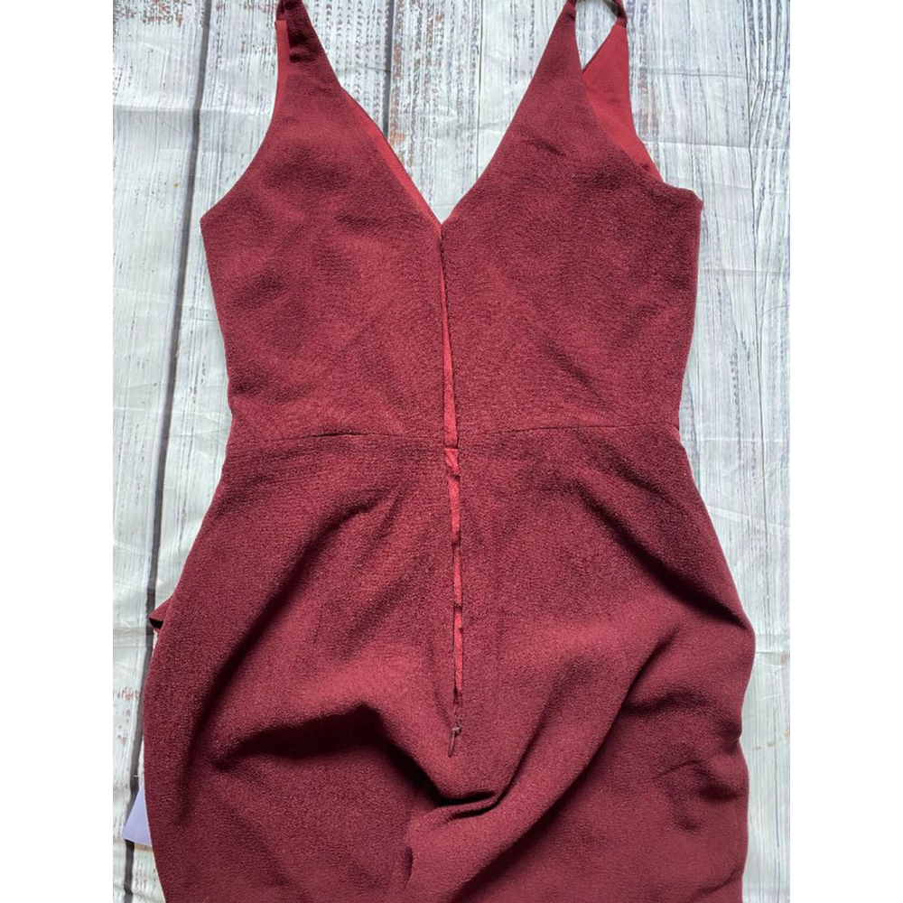 Dress the Population Sam Shirred Burgundy Elegant Jumpsuit NWOT Small - Picture 8 of 8